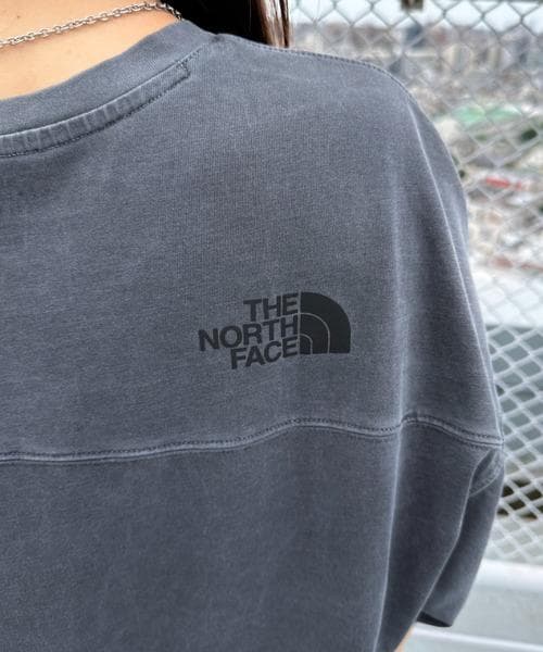 韓国 ノースフェイス　ダメージ Tシャツ　グレー　S 新品　ウォッシュ加工　M