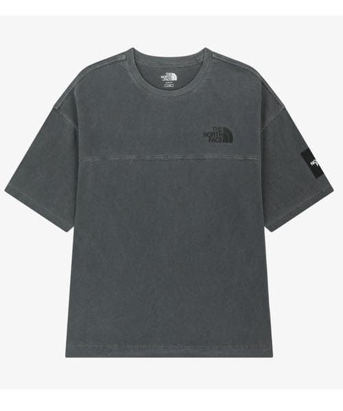 韓国 ノースフェイス　ダメージ Tシャツ　グレー　S 新品　ウォッシュ加工　M