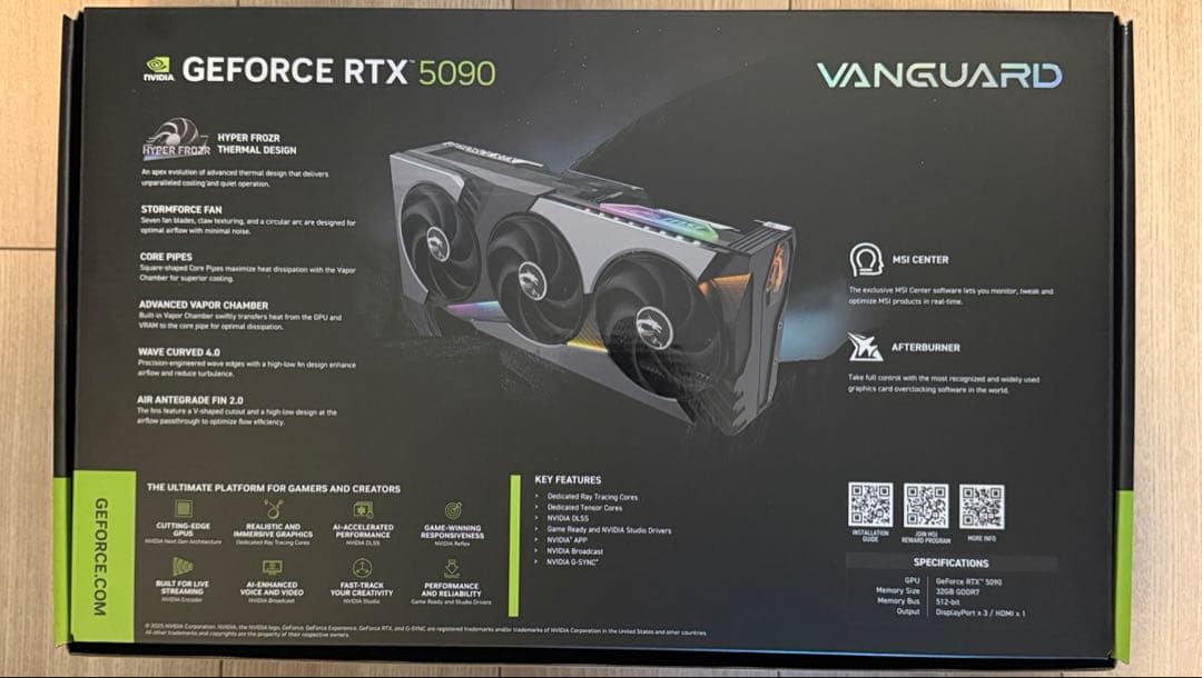 【保証有美品】MSI GeForce RTX 5090 VANGUARD SOC