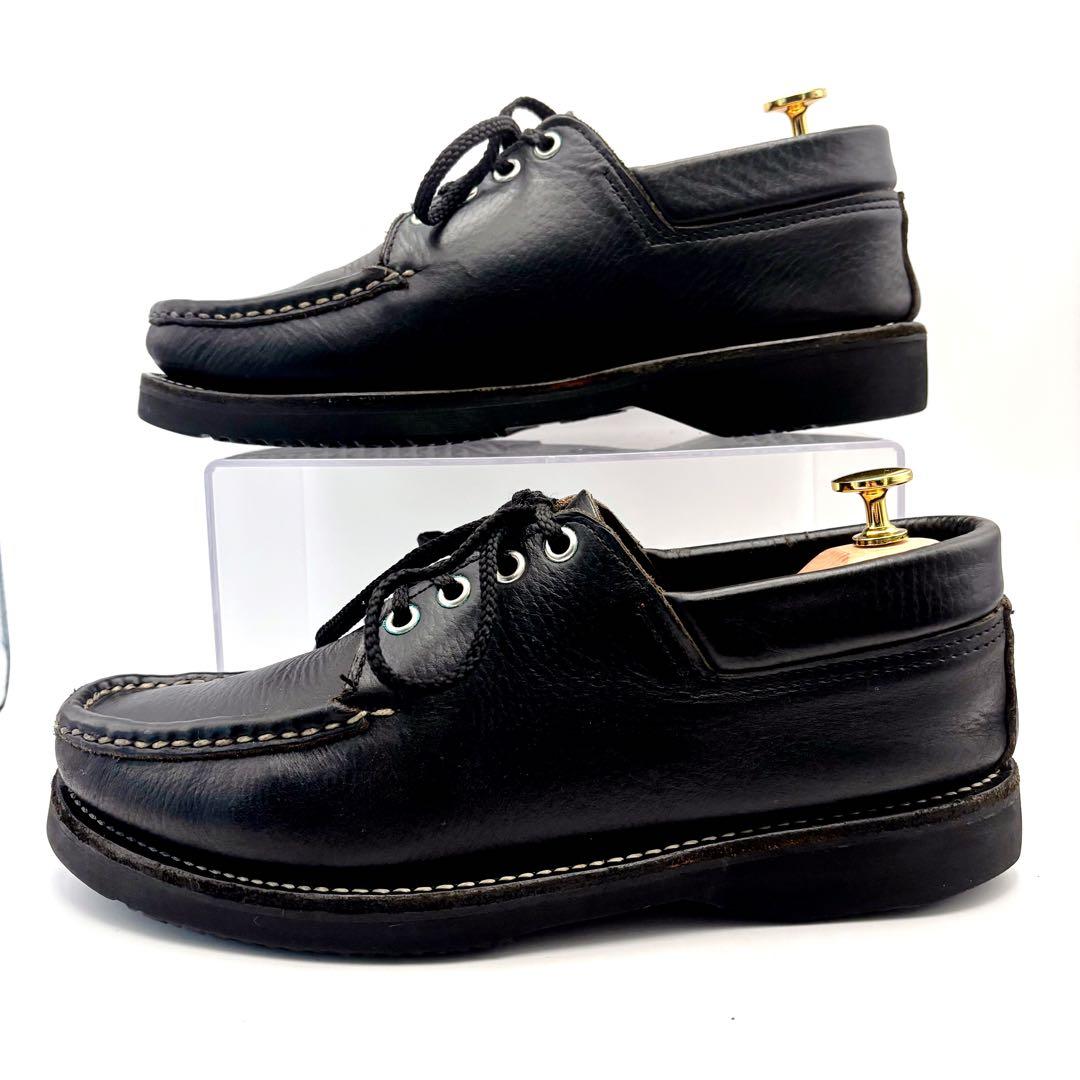 【美品】ラッセルモカシン 黒 レザー モカシン Vibram USA製 7D