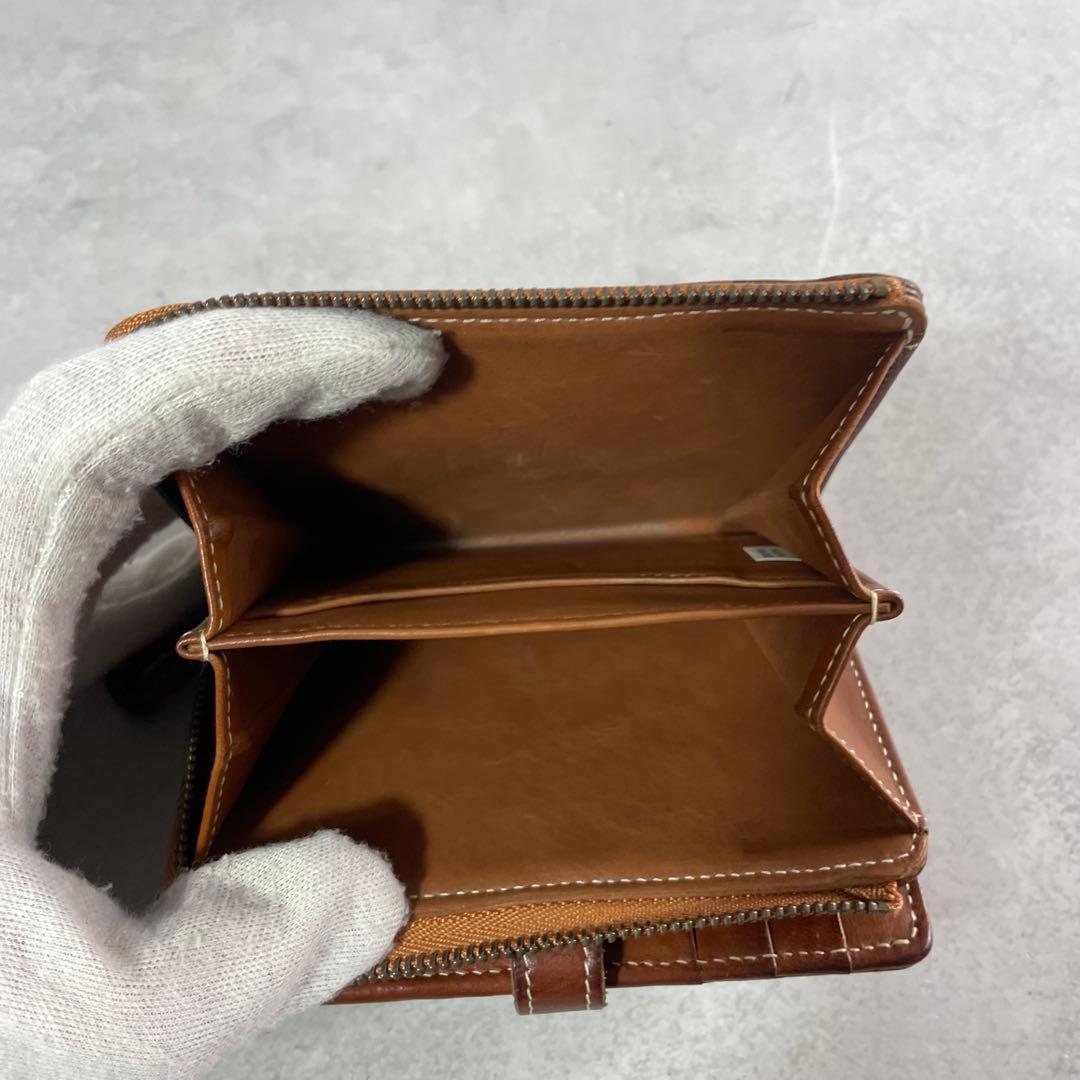 入手困難✨ ゲンテン genten 折財布 カットワーク レザー 本革 ブラウン
