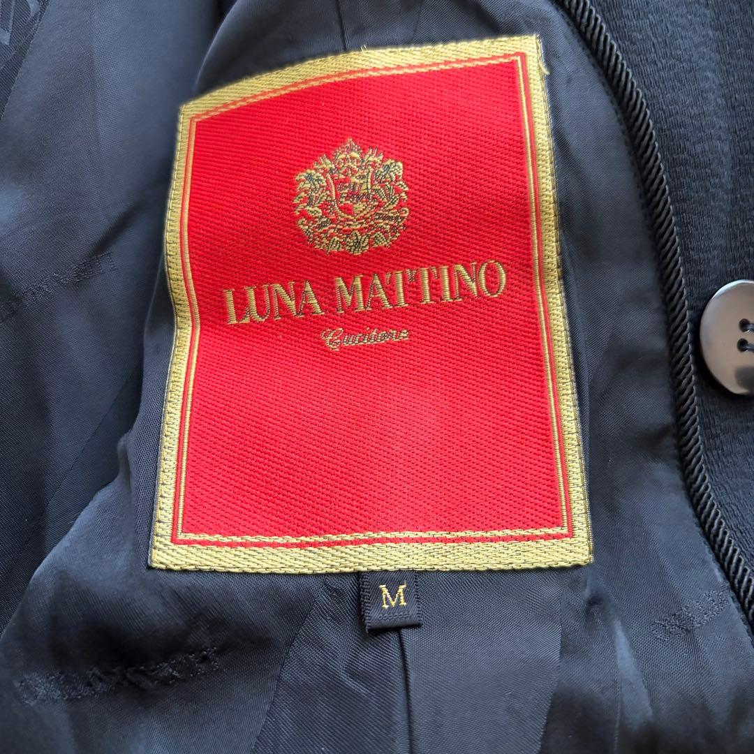 ルナマティーノ テーラードジャケット ダブル 刺繍 ロゴ 金ボタン Mサイズ 黒