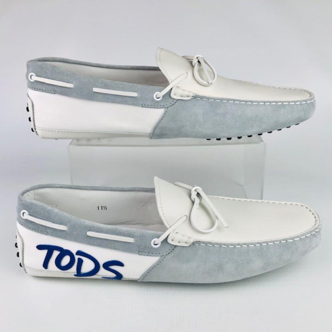 新品未使用★TOD'S・レザー切替 サイドロゴ ドライビングシューズ(11.5)