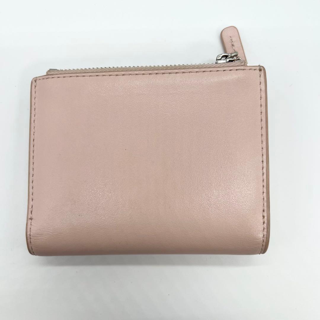 美品✨ディーゼル　ミニウォレット　二つ折り財布　Dロゴ　メタルロゴ　ピンク