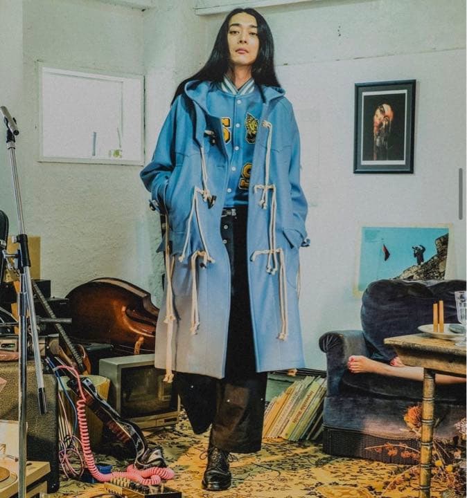 ジャケット・アウター SUGARHILL / CORDED DUFFLE COAT (BLUE)
