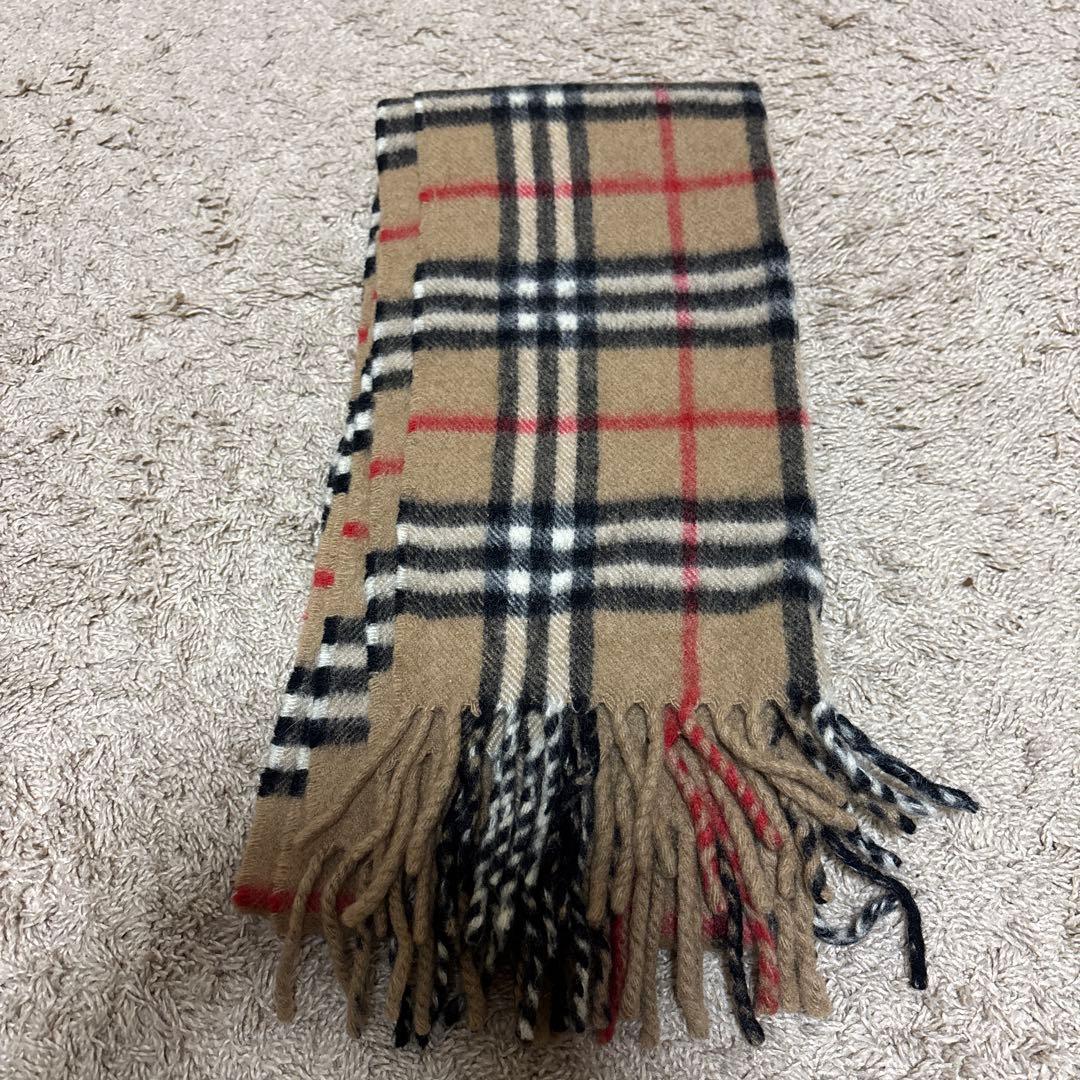 【美品】BURBERRY 100%カシミヤマフラー