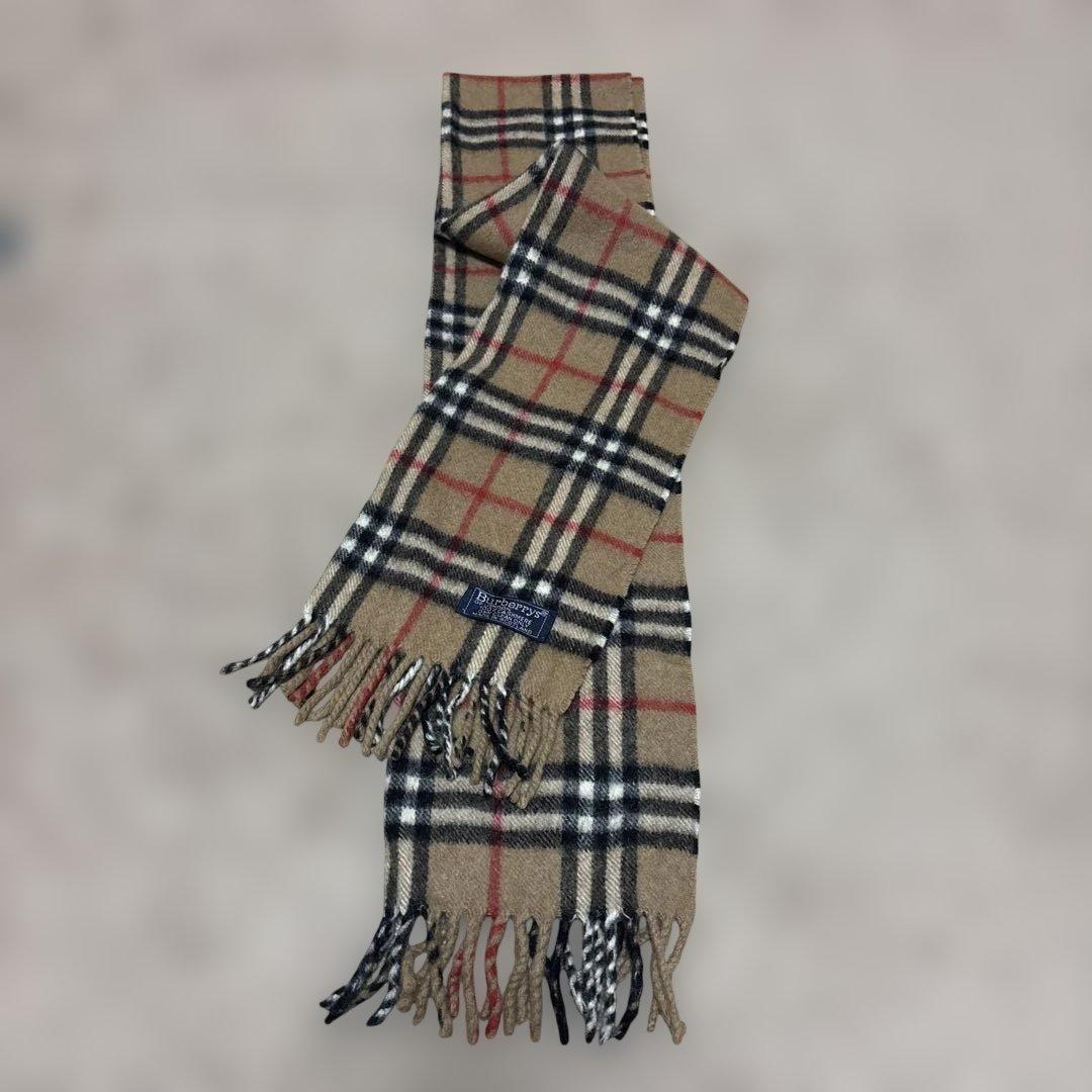 【美品】BURBERRY 100%カシミヤマフラー