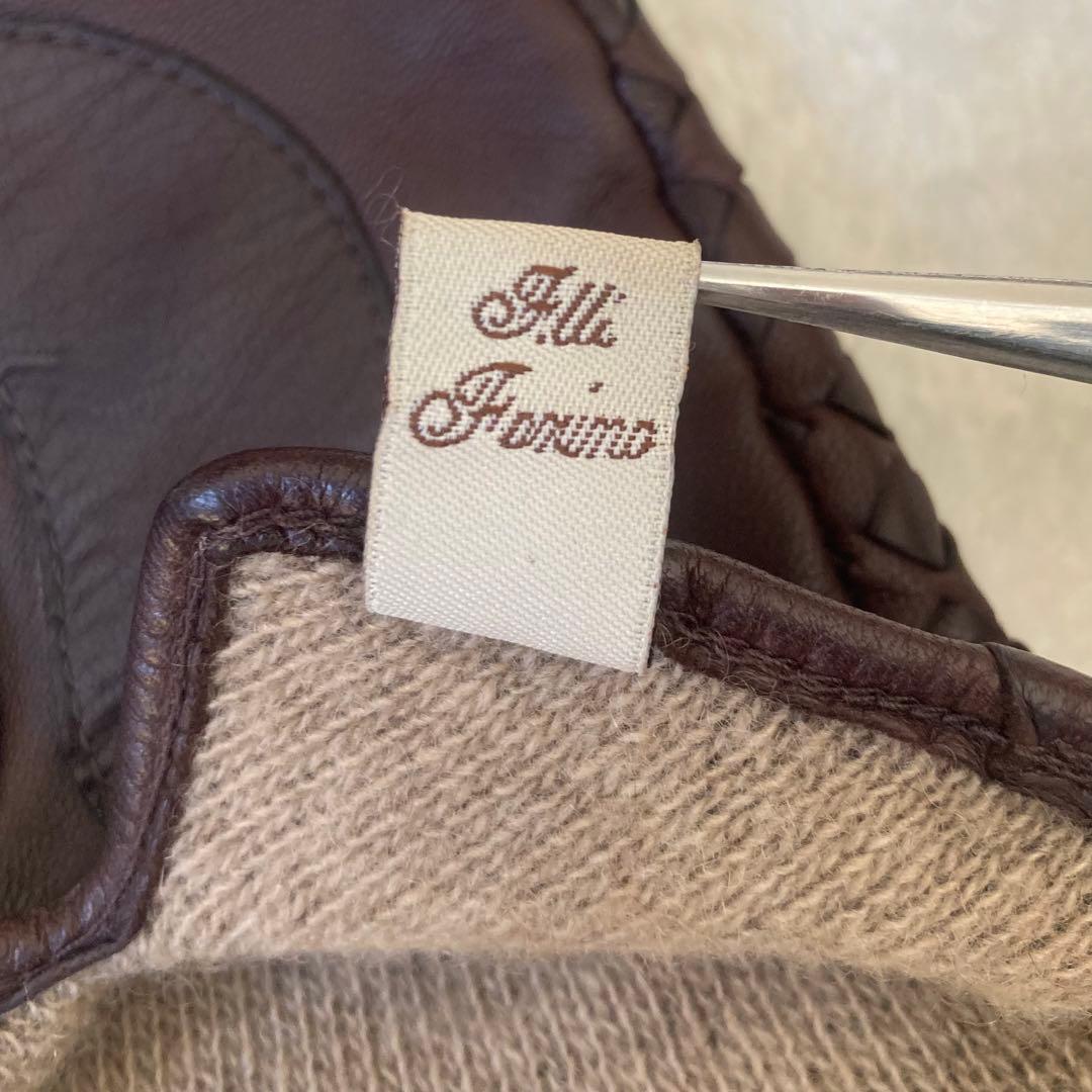 【本革】Gloves イントレチャート カシミヤ イタリア 革手袋 ブラウン8
