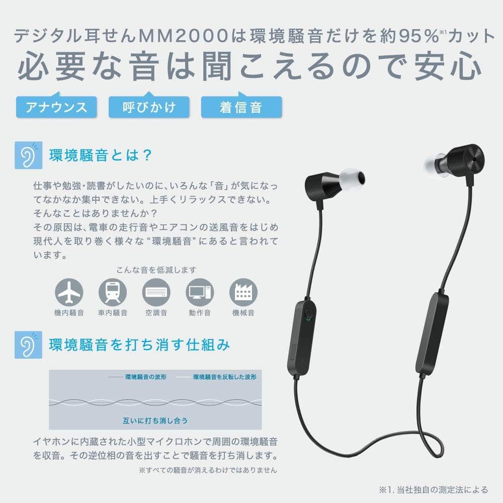 試しのみ✨KING JIM デジタル耳せん MM2000 ノイズキャンセリング