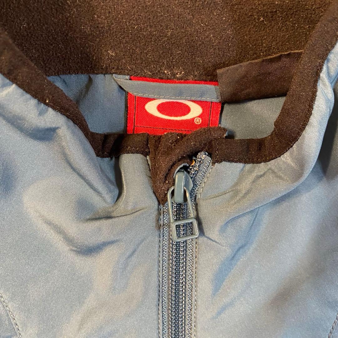 90s 00s Oakley 赤タグ ナイロンベスト ギザロゴ ジップアップ 青