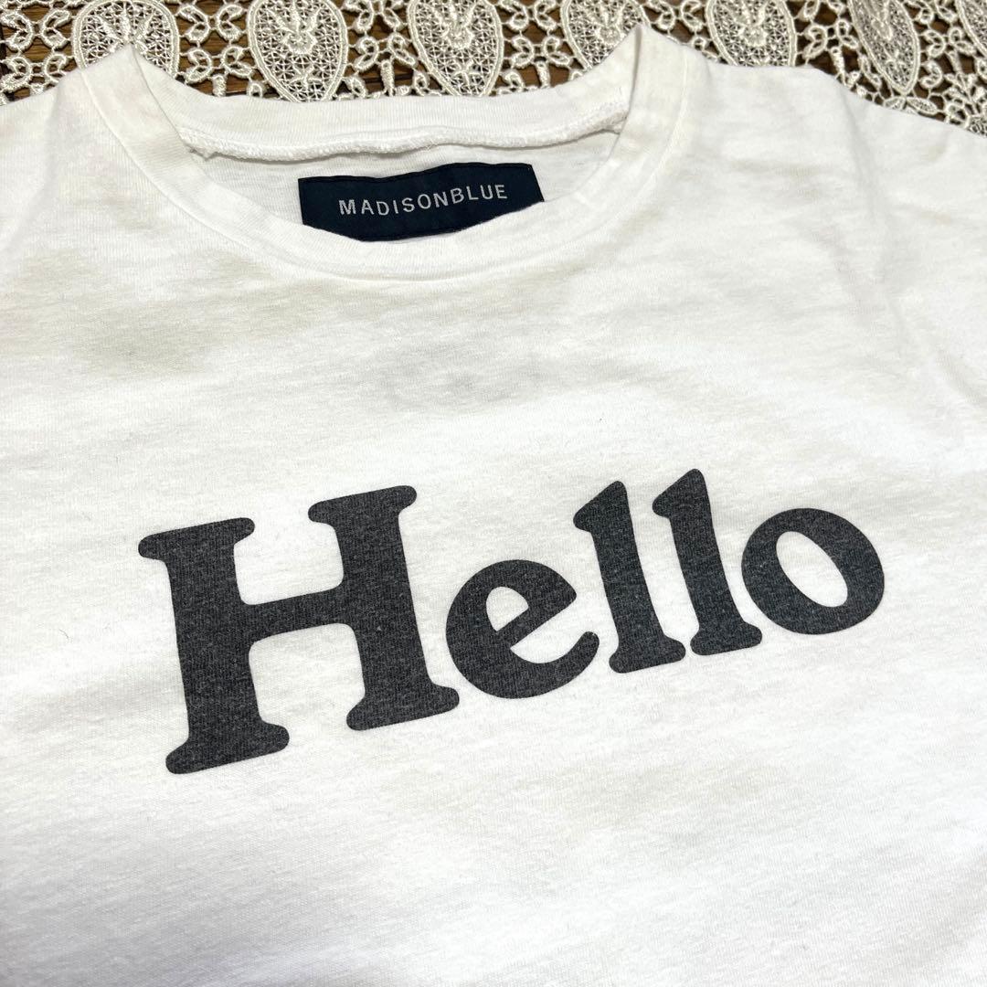 ★マディソンブルー★Hello Tシャツ★ホワイト 01（S）サイズ 阪急購入