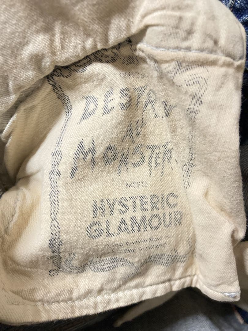 HYSTERICS スタッズ パッチ ダメージデニムパンツ M