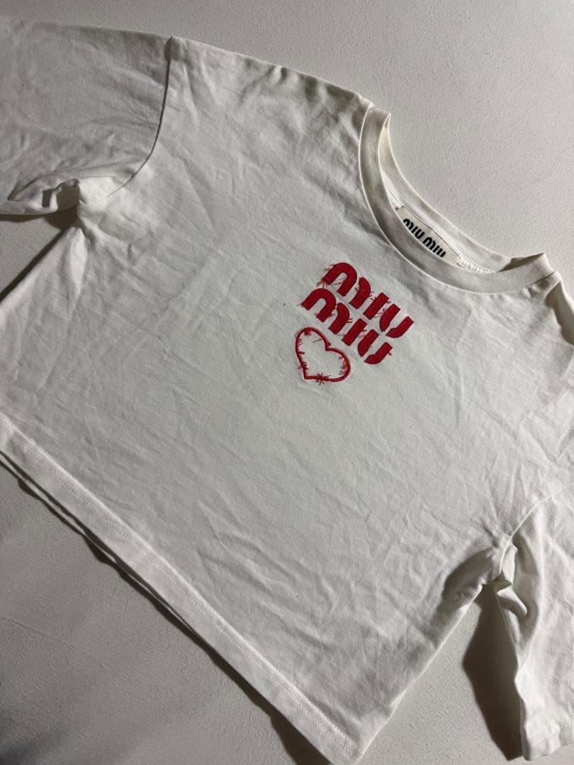 【美品！使いやすい】MIU MIU ホワイト Tシャツ 半袖