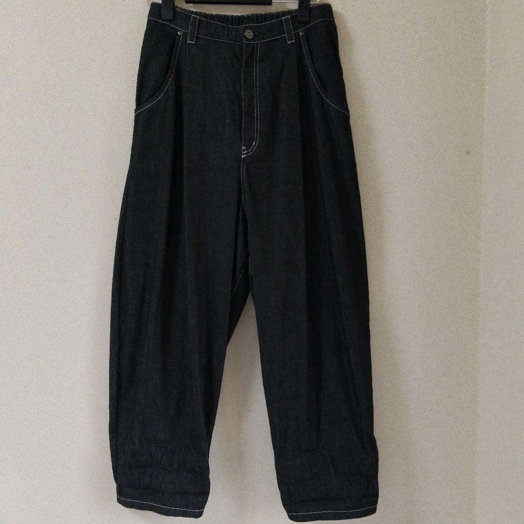 ★新品未使用！センソユニコ慈雨黒デニム ワイドパンツ ロールアップタグ有り★