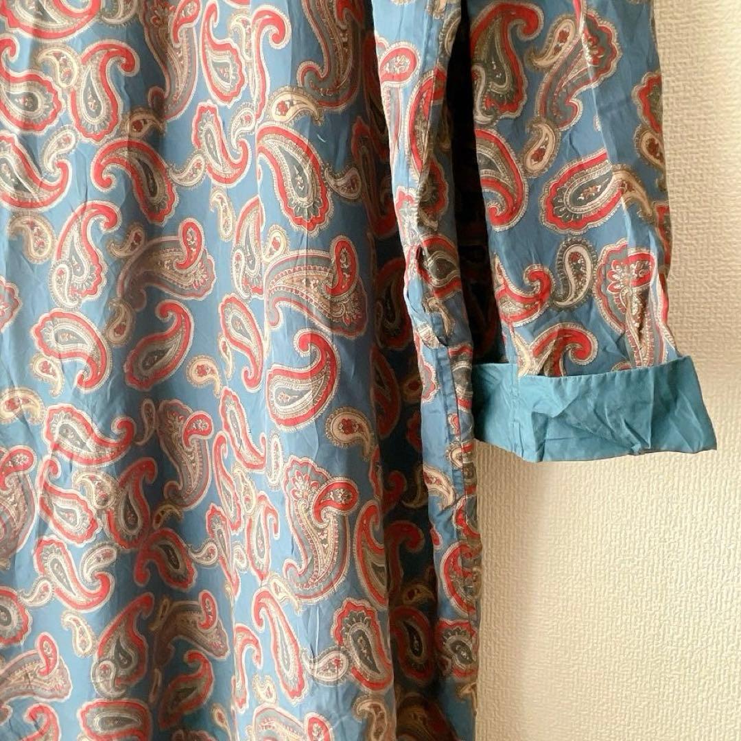 美品✨シルク100% ROBERT STOCK ペイズリー柄 ガウン L相当