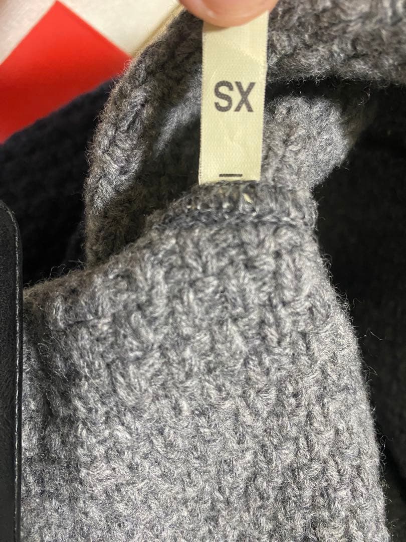 LARDINI ネイビー ダブル ニット ジャケット グレー