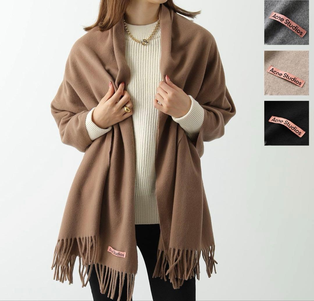y*a様 Acne Studios キャメルブラウン フリンジ　マフラー　ストー
