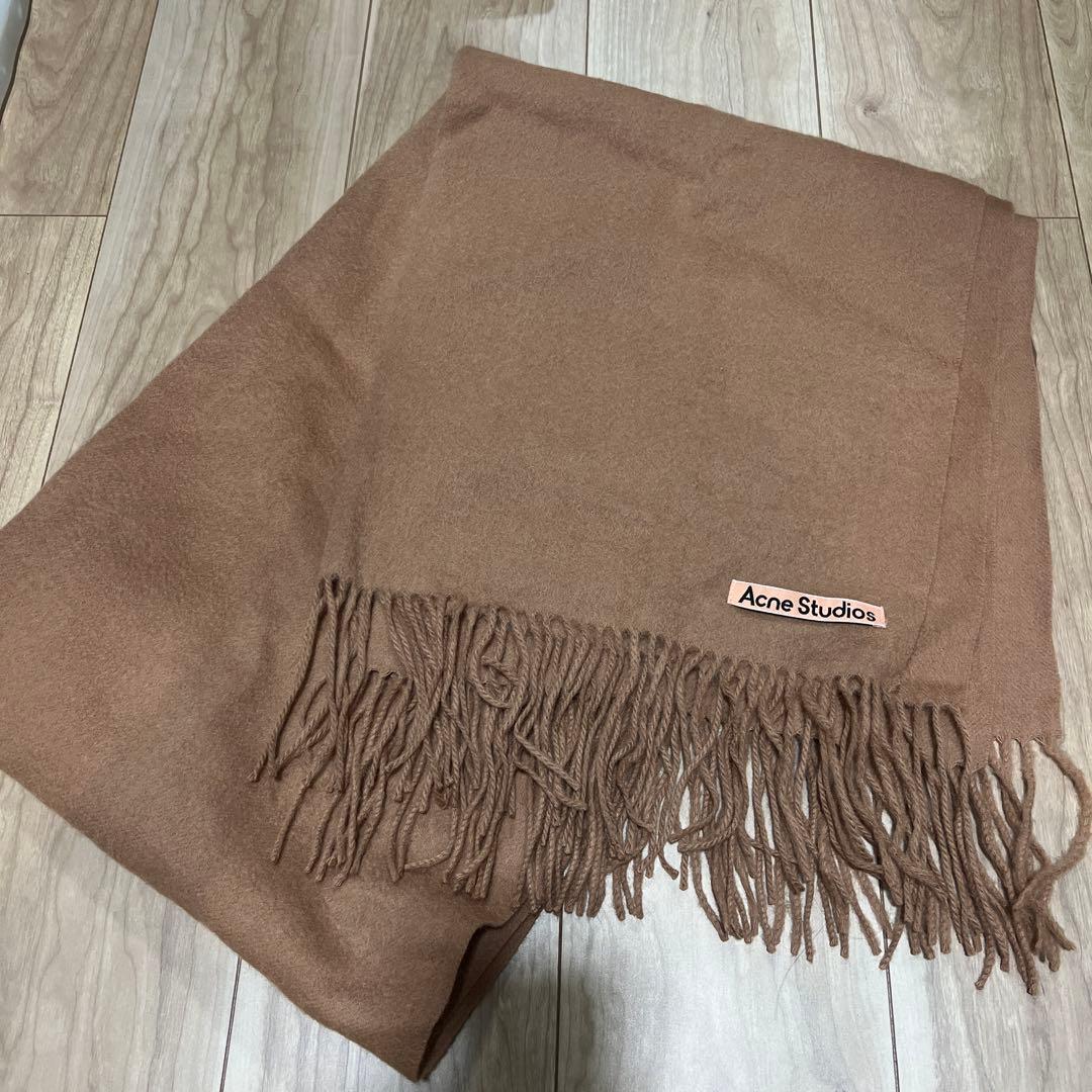 y*a様 Acne Studios キャメルブラウン フリンジ　マフラー　ストー