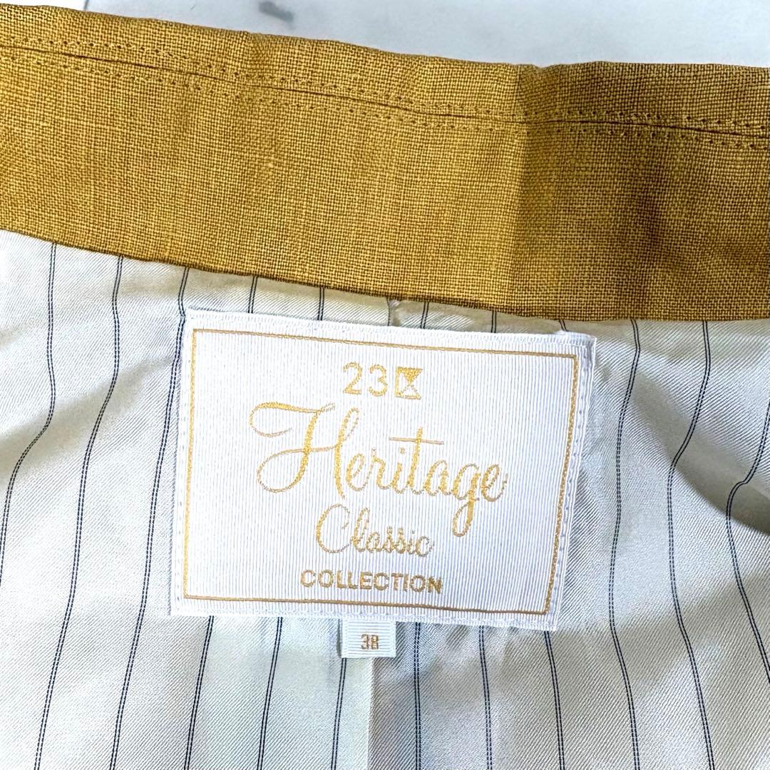 美品 23区 ダブルブレストコート リネン100% リベコ 麻 ゆったり 大きめ