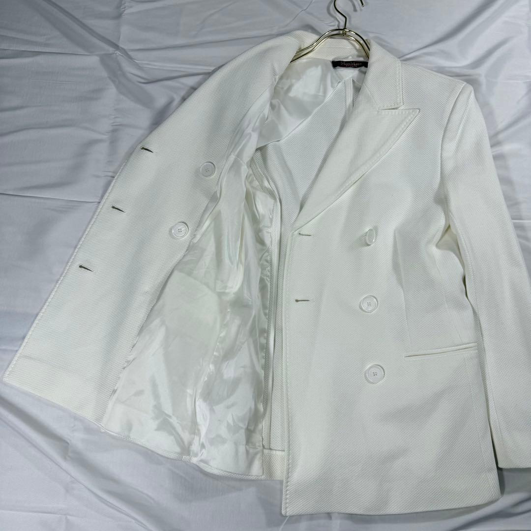 【美品】Max Mara Studio ダブルジャケット レディース 白