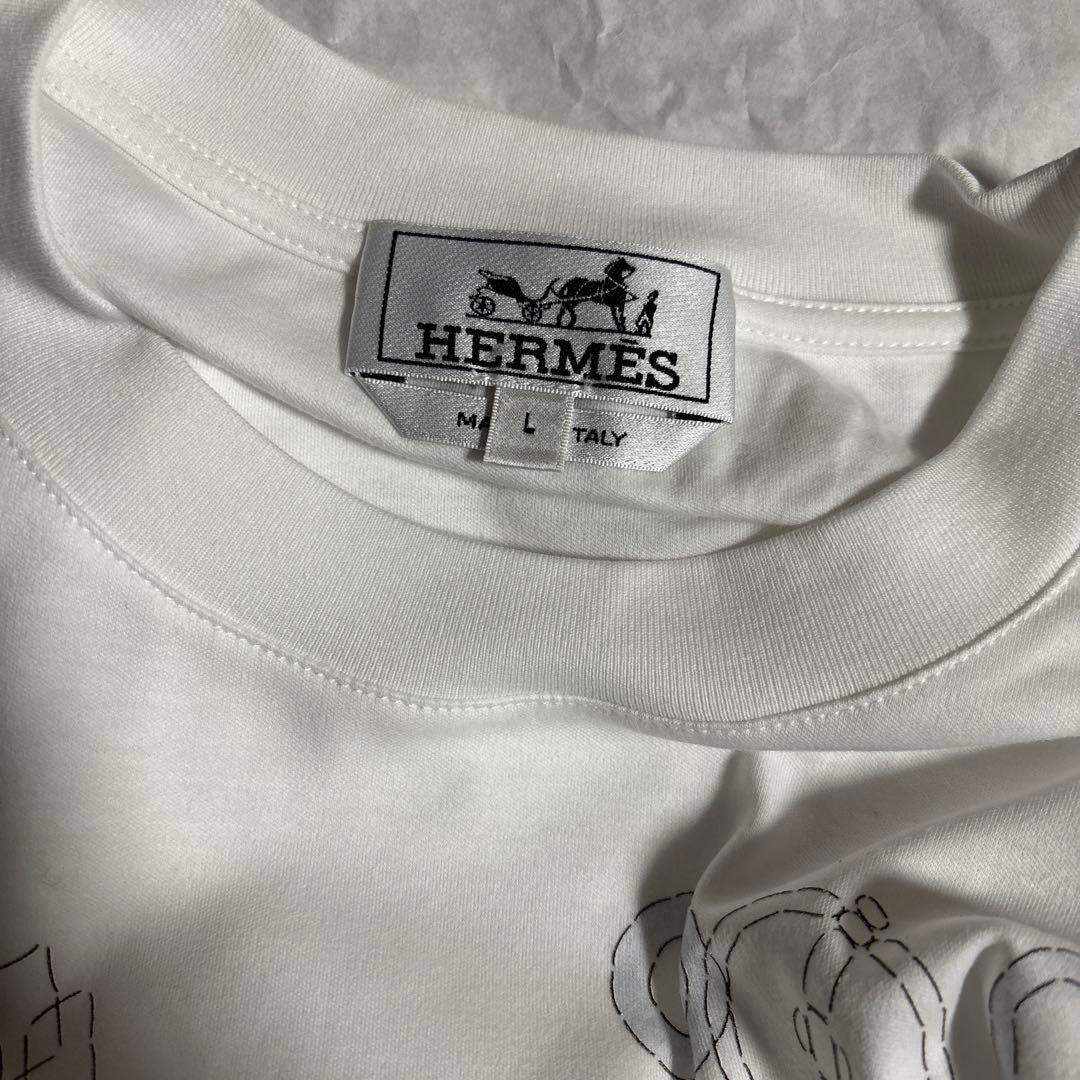 美品　HERMES フラグメント・エクエストレス　サイズL Tシャツ