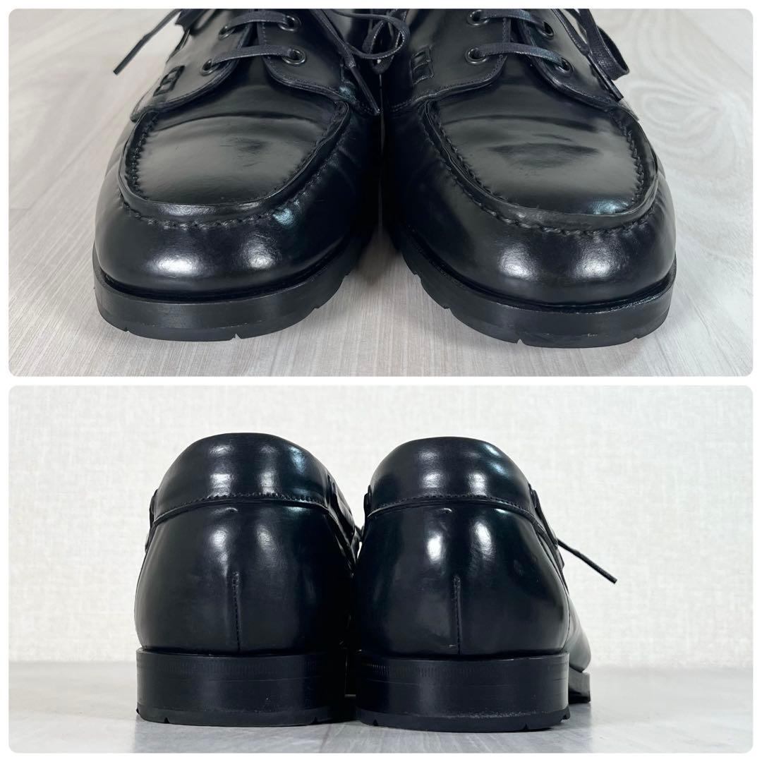 【未使用級】chausser/ショセ　コードバン デッキシューズ　黒　24ss