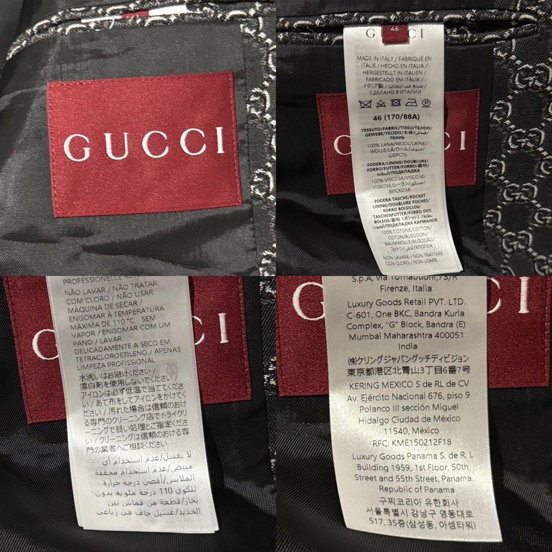 未使用タグ付 GUCCI グッチ GGギンガム テーラードジャケット サイズ46
