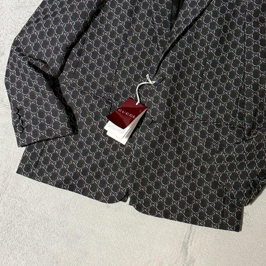 未使用タグ付 GUCCI グッチ GGギンガム テーラードジャケット サイズ46
