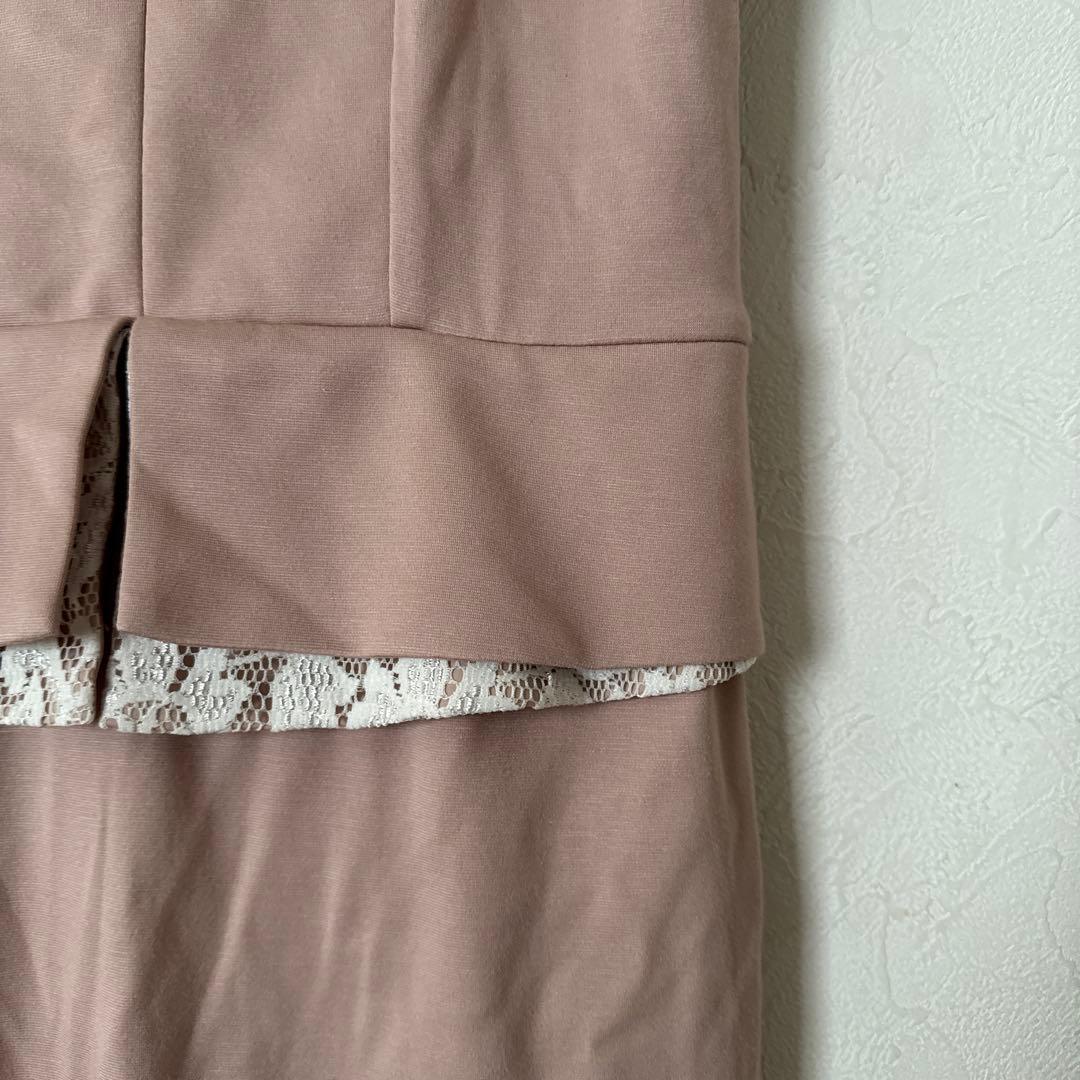 日本製　ケイミー　kayme ストレッチレースワンピース　ペプラム