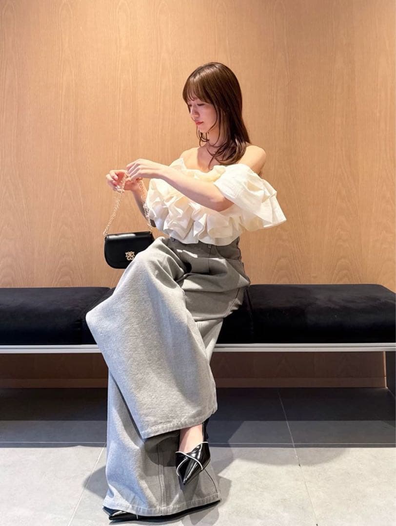 新品未使用 スナイデル カーブデニムワイドパンツ