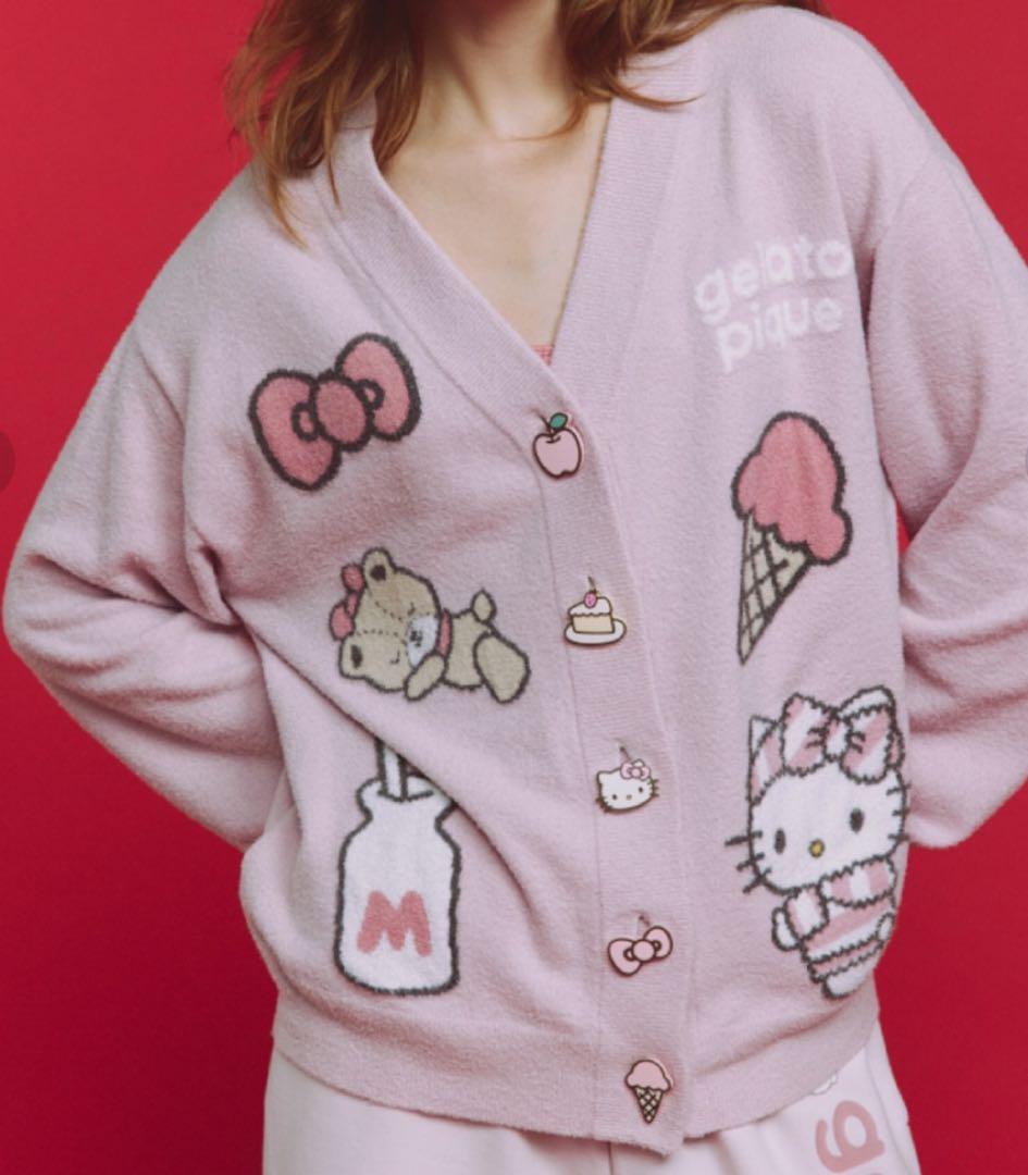 新品︎✿ジェラートピケ サンリオハウス カーディガン ハローキティ ショッパー付