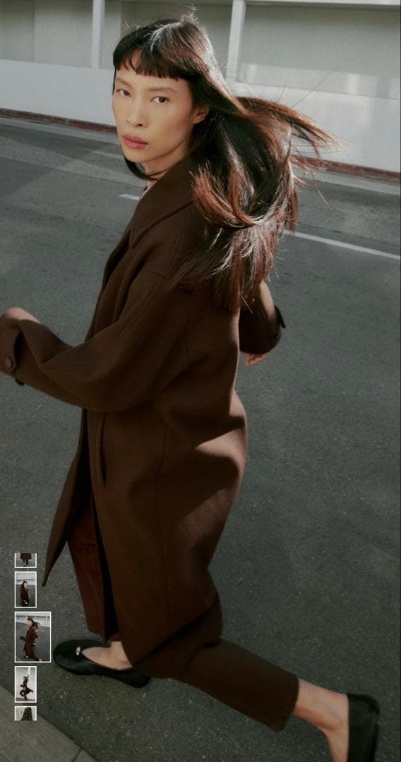 【ゆな】ZARA ソフトオーバーサイズコート 2025AW ブラウン
