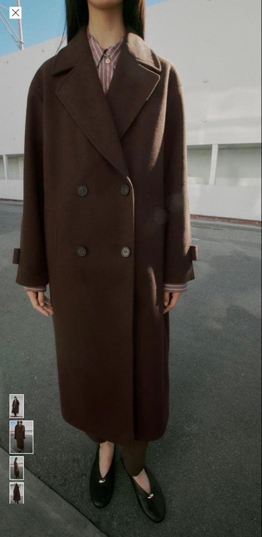 【ゆな】ZARA ソフトオーバーサイズコート 2025AW ブラウン