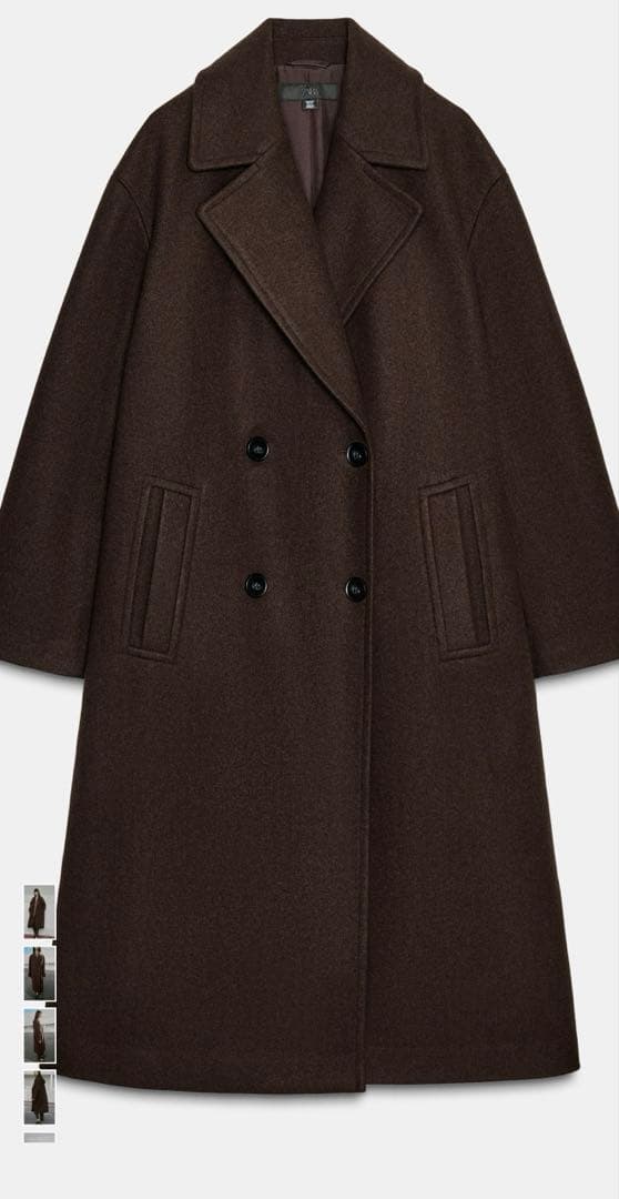【ゆな】ZARA ソフトオーバーサイズコート 2025AW ブラウン