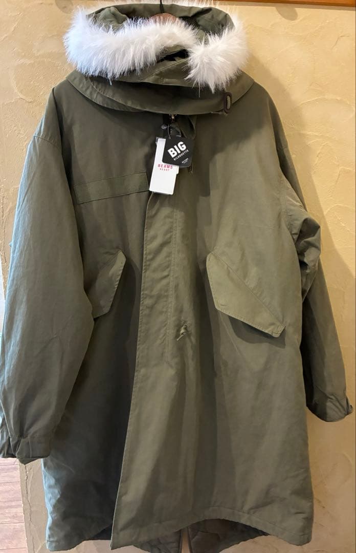 【お値下げ中】 BEAMS HEART MEN 新品フード付モッズコート　S