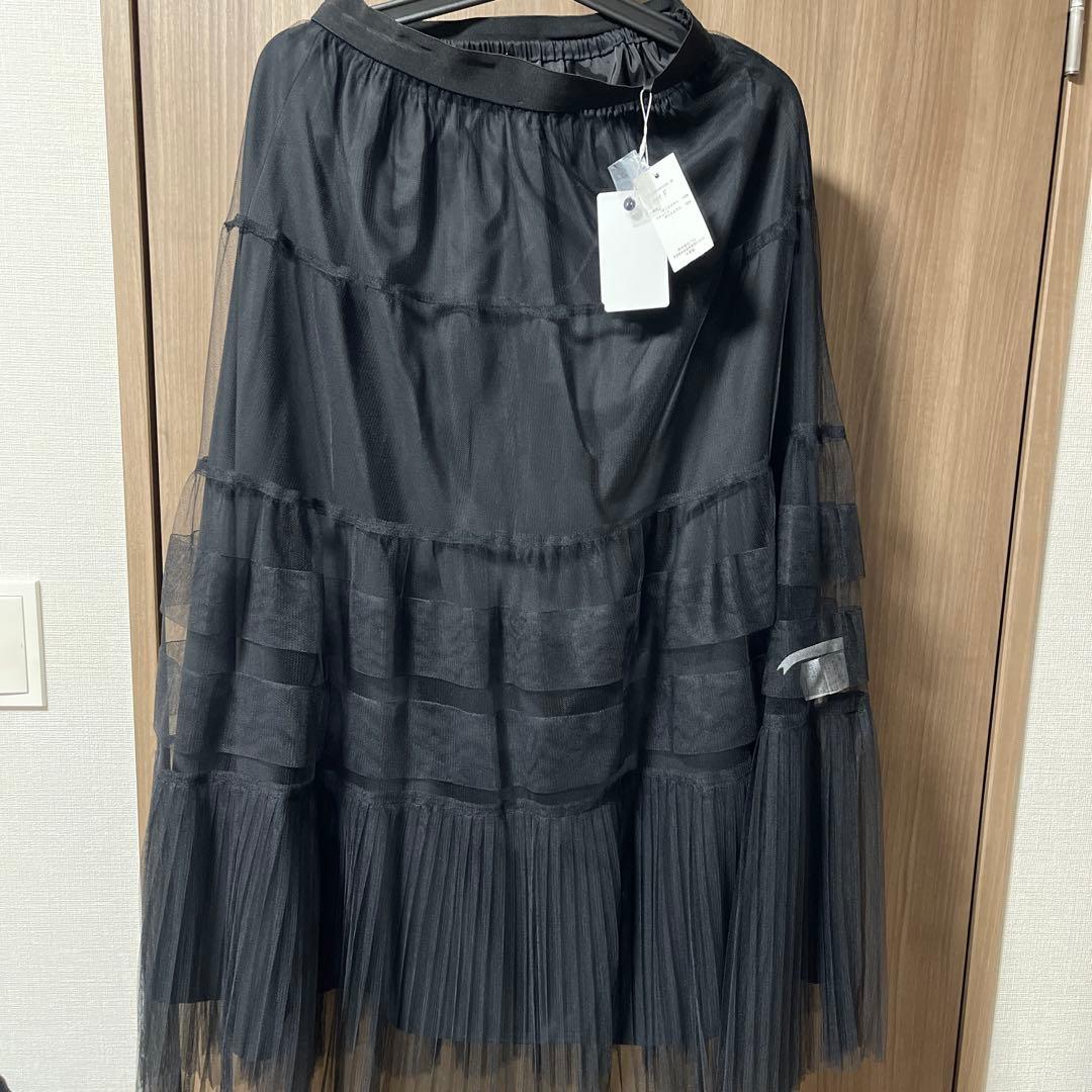 ブラックチュールロングスカート