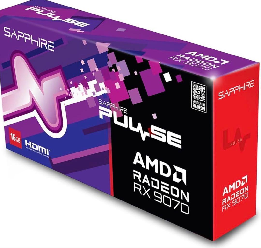 グラフィックボード・グラボ・ビデオカード Radeon RX9070 SAPPHIRE PULSE GAMING 16GB