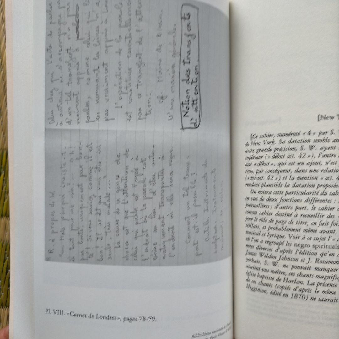 洋書 Simone Weil oevres completes VI Cahiers