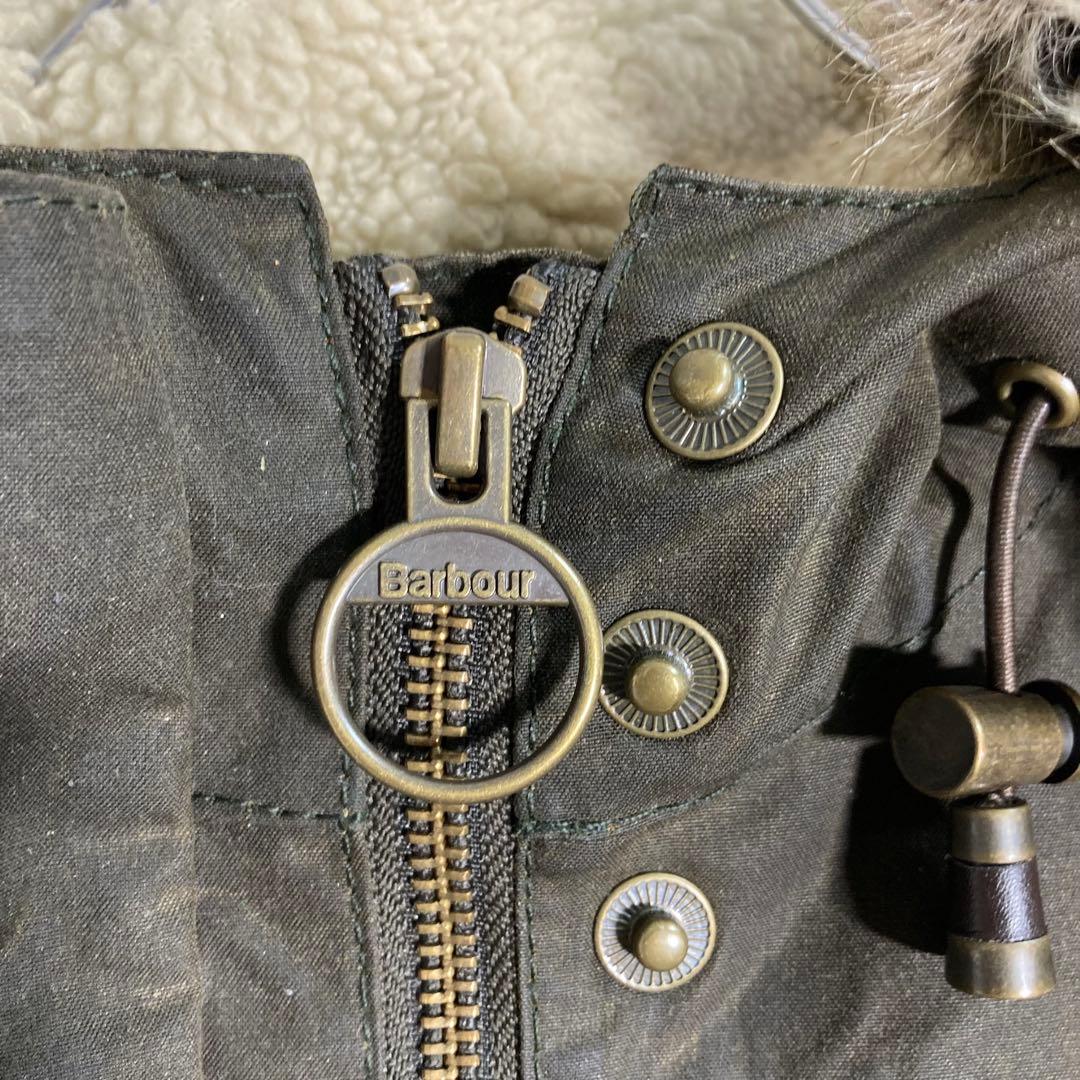 【人気】Barbour バブアー オイルドジャケット　モッズコート　茶ファー