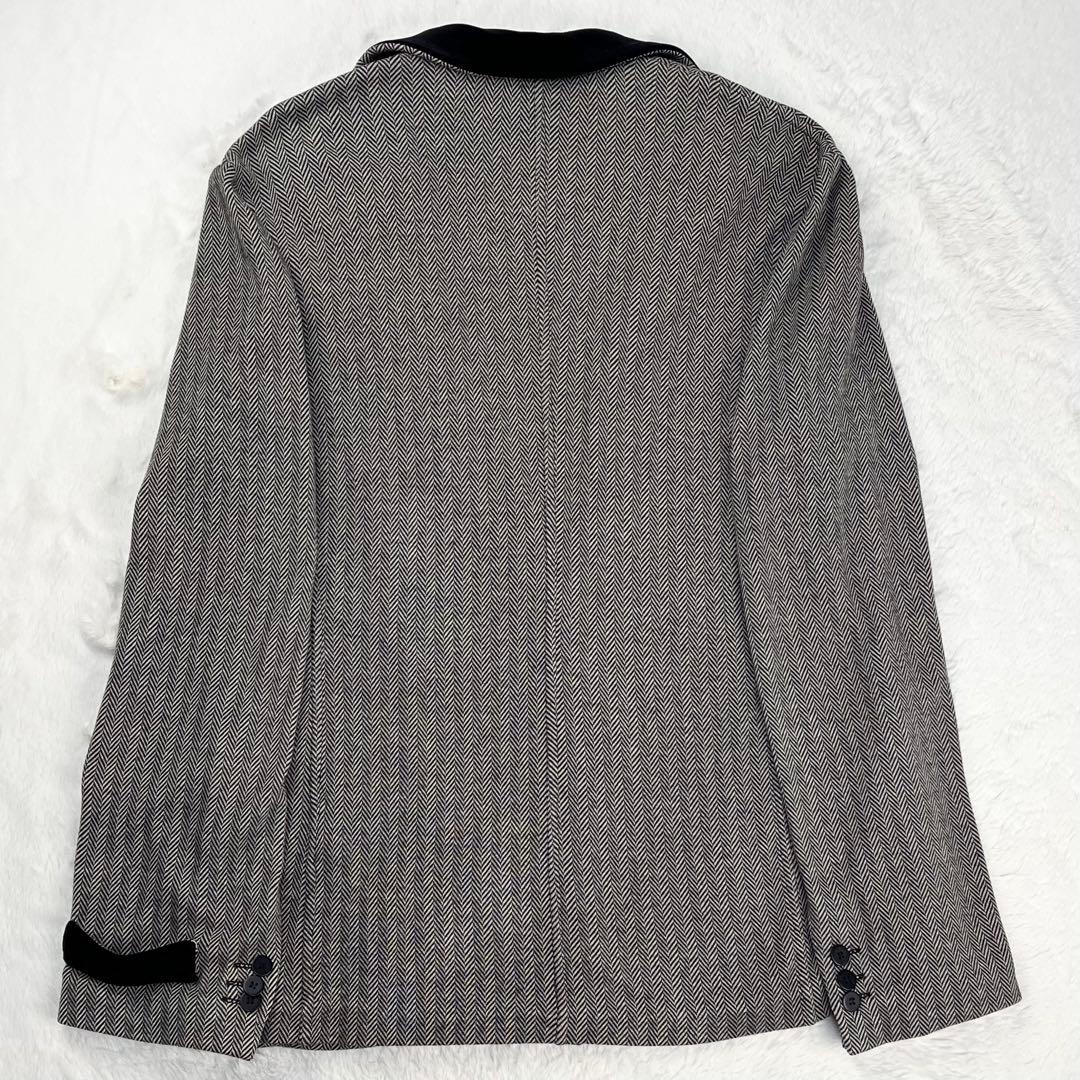 極希少 EMPORIO ARMANI ベロアカラー ヘリンボーンブレザー XXL