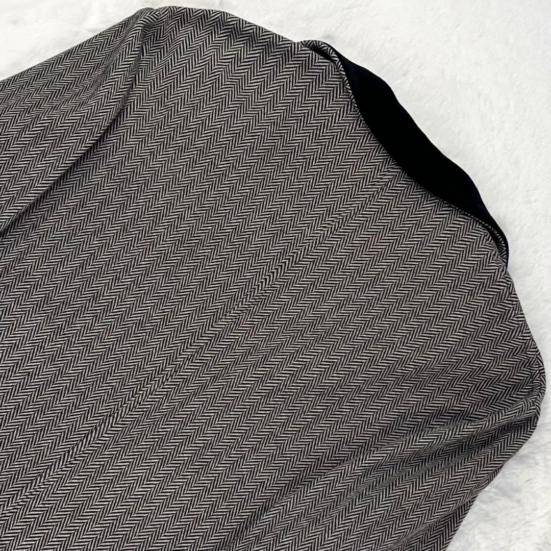 極希少 EMPORIO ARMANI ベロアカラー ヘリンボーンブレザー XXL