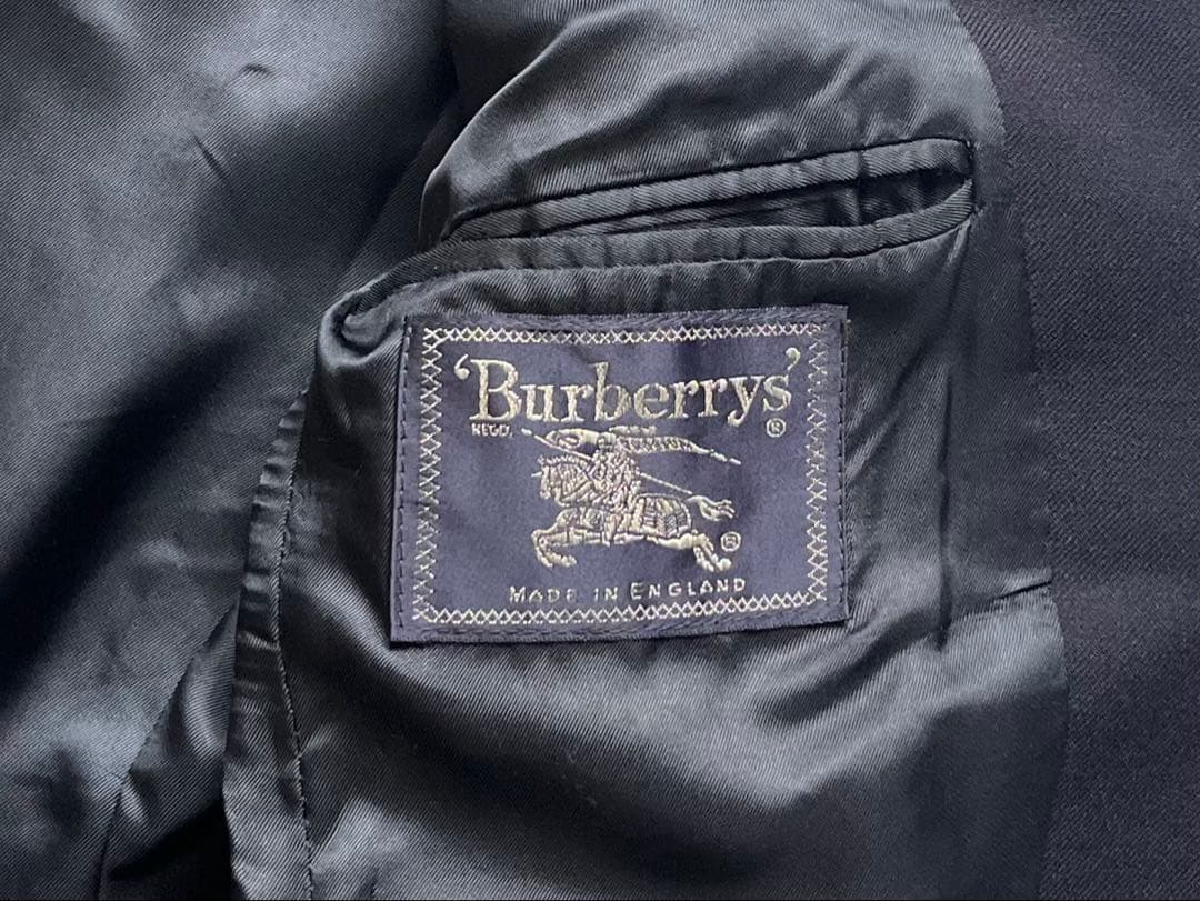 希少 90s 英国製 Burberrys ネイビーブレザー テーラードジャケット
