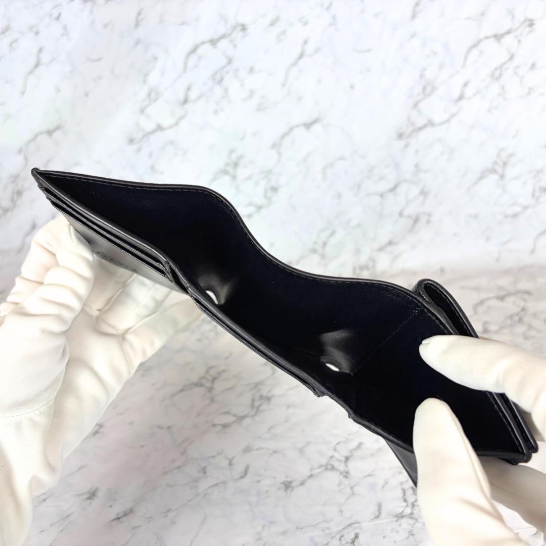 超美品⭐️LOEWE アナグラム トライフォールド ウォレット 財布 黒ブラック