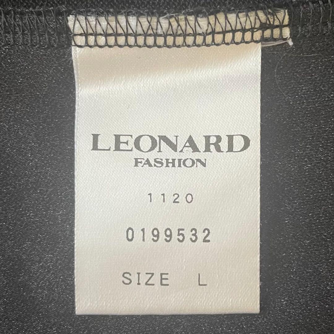 美品 LEONARD レオナール 半袖トップス L 金花柄 日本製 アセテート
