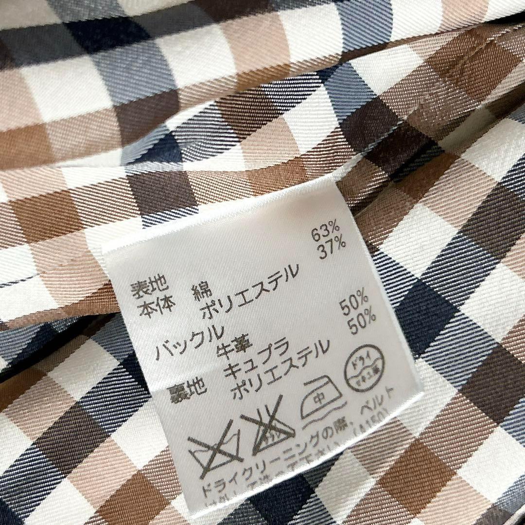 アクアスキュータム　トレンチコート　チェック　ベージュ　8 ダブル　ロング