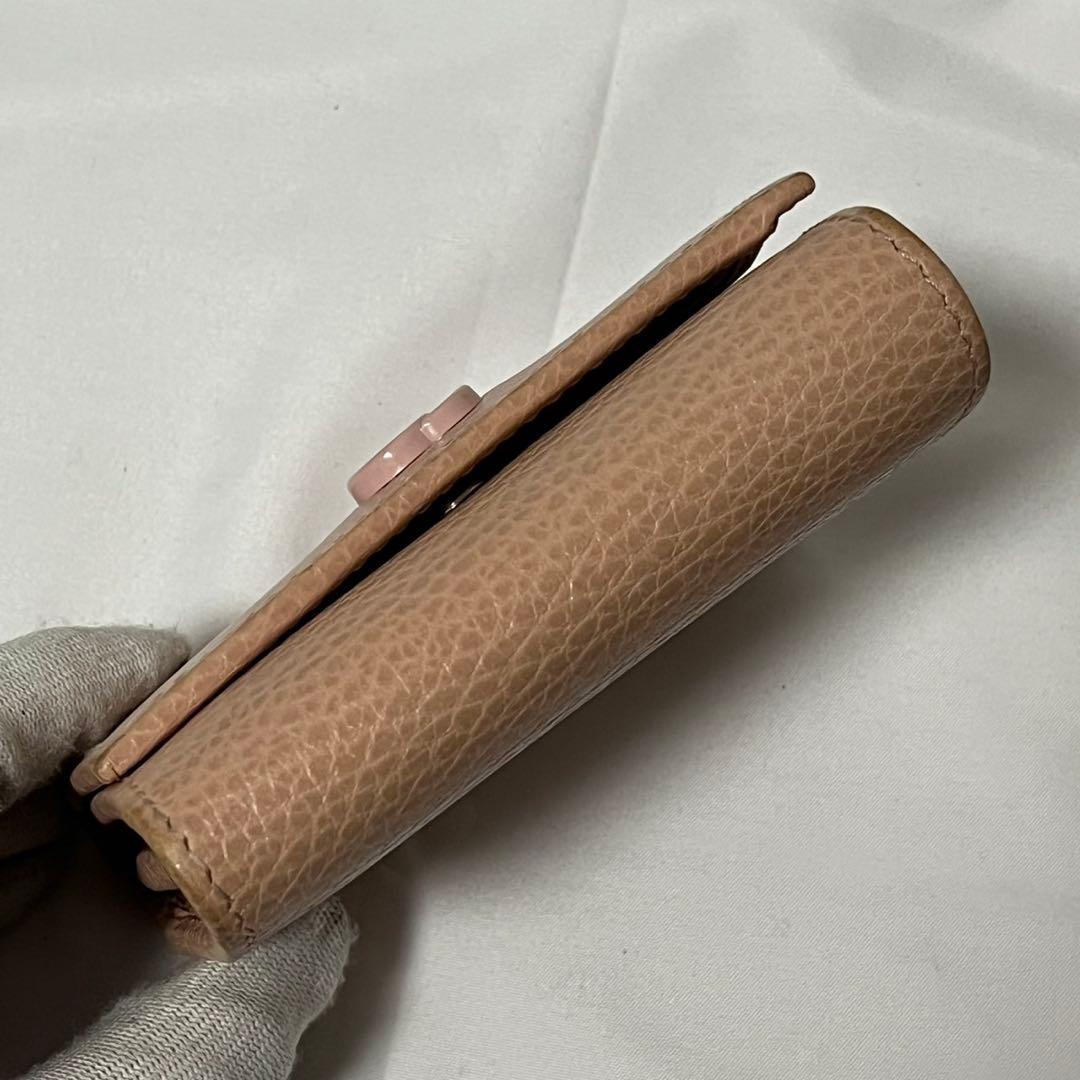 ✨未使用級✨　GUCCI 財布　ggマーモント　レザー　薄ピンク　ピンクベージュ