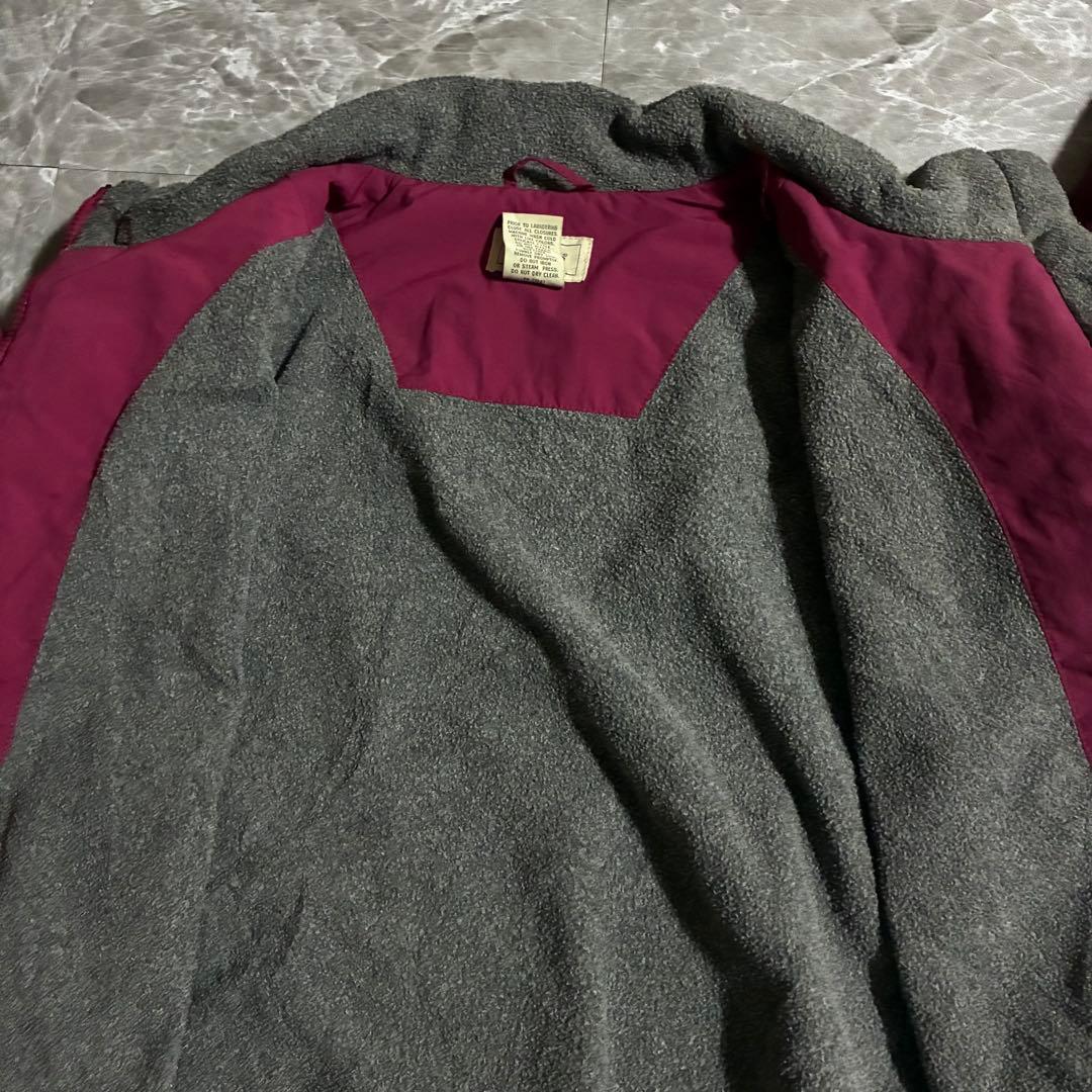 90s L.L.Bean バーガンディ ウォームアップジャケット ドローコードM