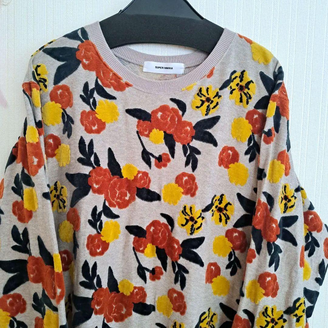美品 花柄長袖ワンピース スーパーハッカ F