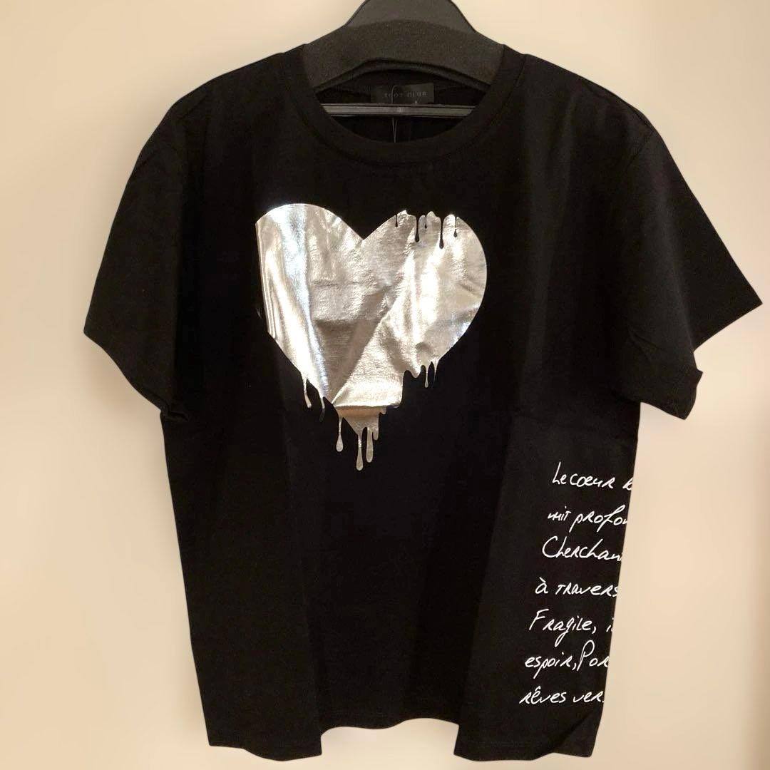 SCOT CLUB 新品未使用ブラック Tシャツ 9号 ハートデザイン