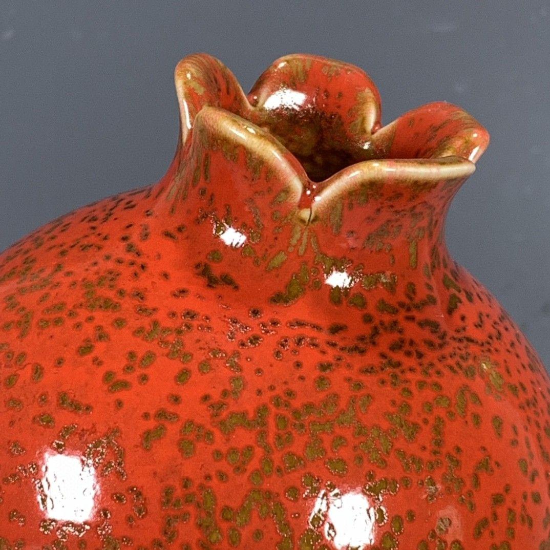 清雍正霽紅釉石榴花瓶  景徳鎮 陶磁器 装飾品 現代工芸品美術品 置物